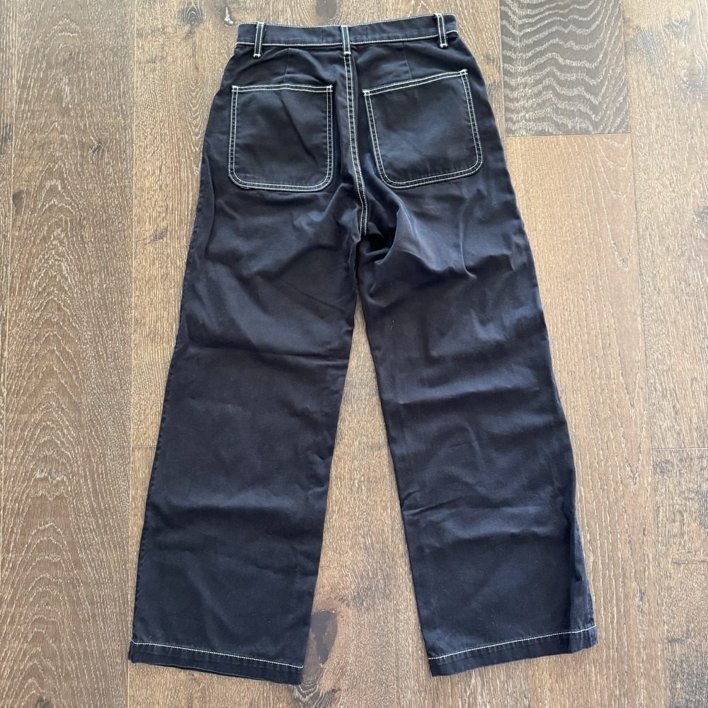 Reformation Carpenter Pants Womens Size 25 Black High Rise Wide Leg Grunge Punk - Picture 7 of 9